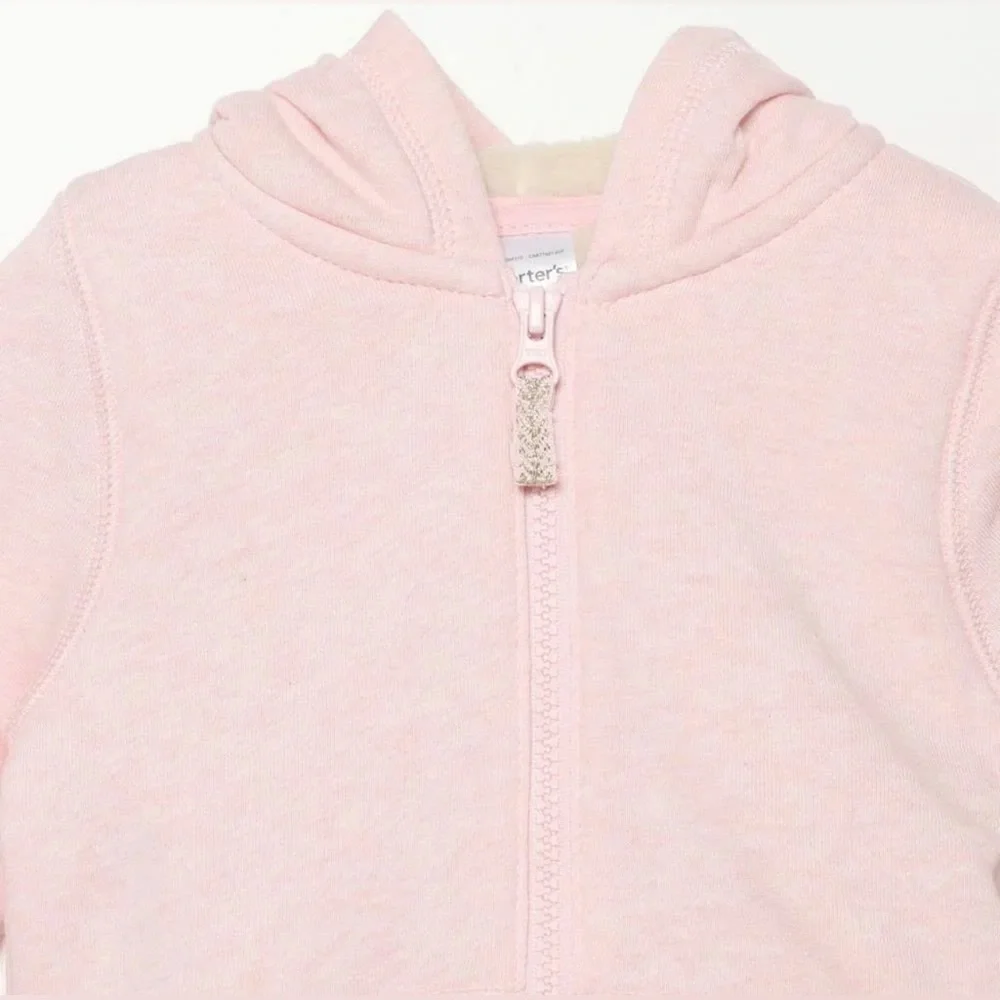 Baby Girls Zip-Up Fleece Hoodie 12M Heather Carters‎